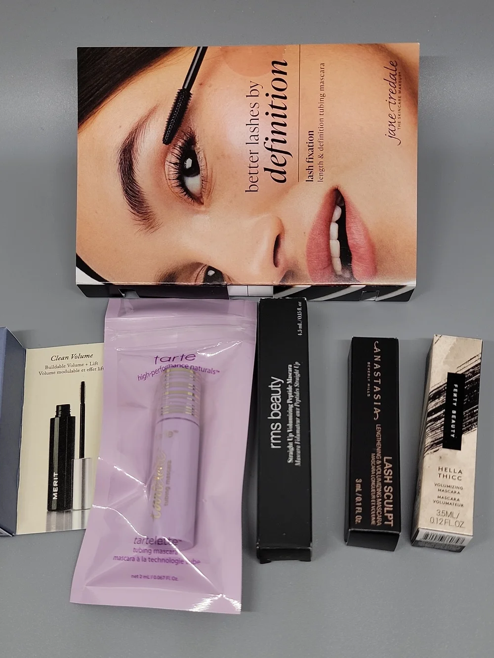 Six (6) Mini Mascaras ‐- Merit Tarte RMS Anastasia Fenty Jane Iredale